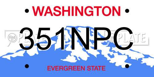 351NPC Washington License Plate