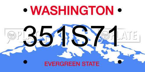 351S71 Washington License Plate