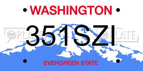351SZI Washington License Plate