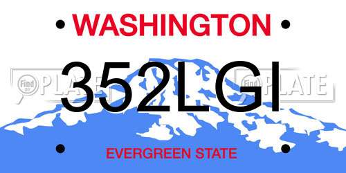 352LGI Washington License Plate