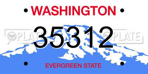 35312 Washington License Plate