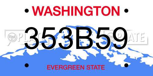 353B59 Washington License Plate