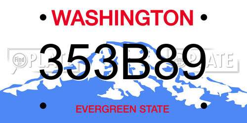 353B89 Washington License Plate