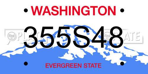355S48 Washington License Plate
