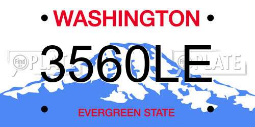 3560LE Washington License Plate