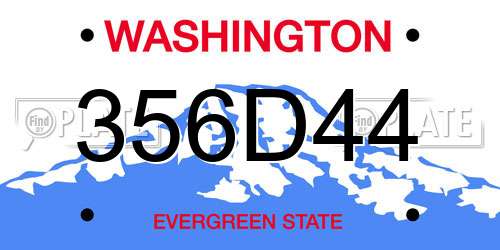 356D44 Washington License Plate
