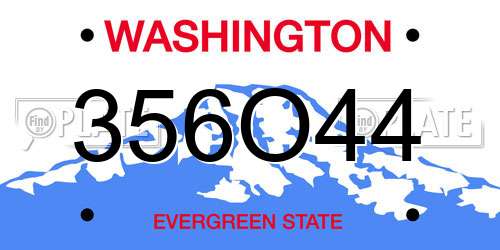 356O44 Washington License Plate