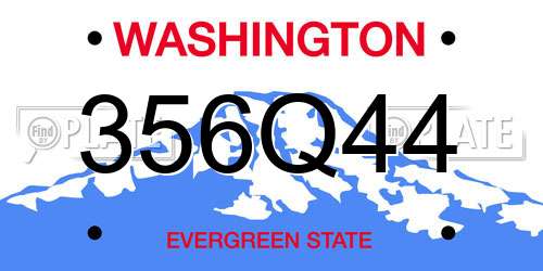 356Q44 Washington License Plate