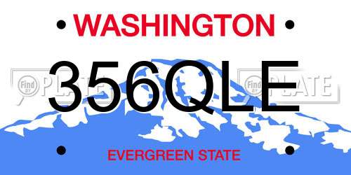 356QLE Washington License Plate