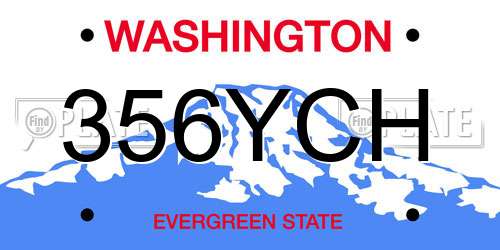 356YCH Washington License Plate