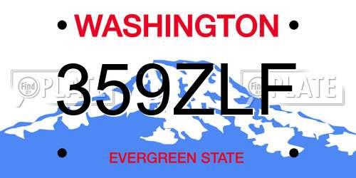 359ZLF Washington License Plate