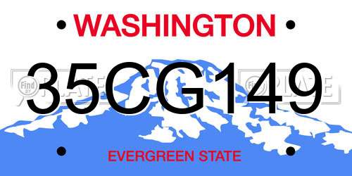 35CG149 Washington License Plate