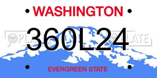 360L24 Washington License Plate
