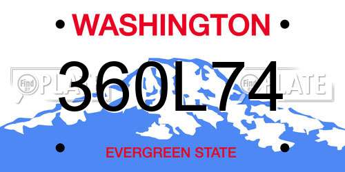 360L74 Washington License Plate