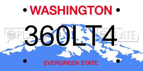 360LT4 Washington License Plate