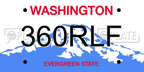 360RLF Washington License Plate