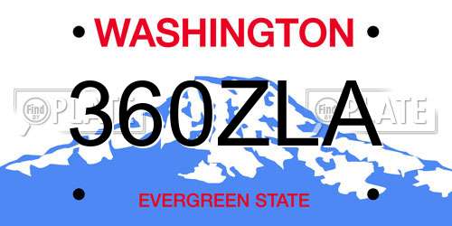 360ZLA Washington License Plate