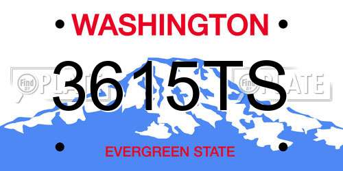 3615TS Washington License Plate