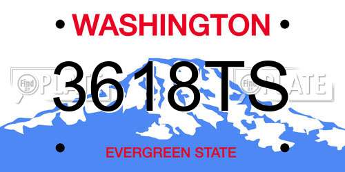 3618TS Washington License Plate