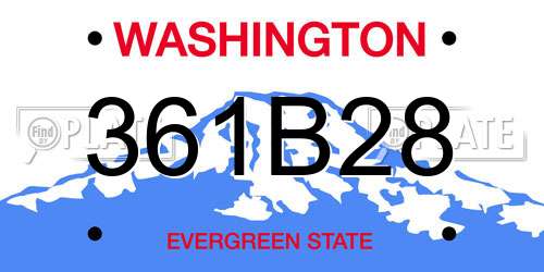 361B28 Washington License Plate