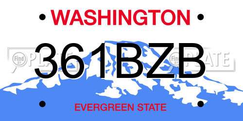 361BZB Washington License Plate