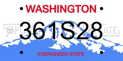361S28 Washington License Plate