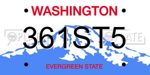 361ST5 Washington License Plate