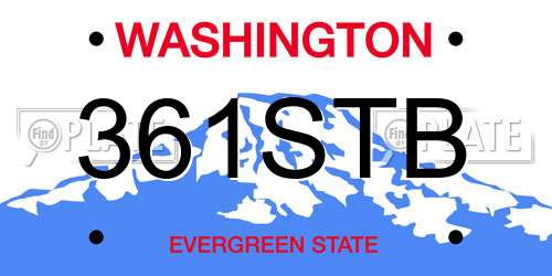 361STB Washington License Plate