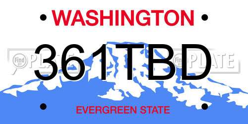 361TBD Washington License Plate