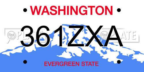 361ZXA Washington License Plate