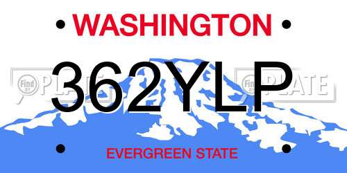 362YLP Washington License Plate