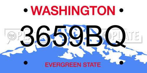 3659BQ Washington License Plate