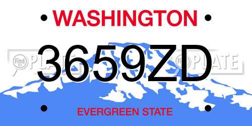 3659ZD Washington License Plate