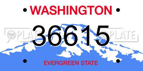 36615 Washington License Plate
