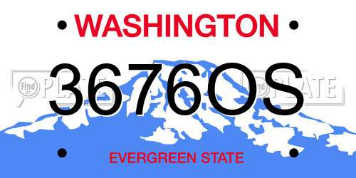 3676OS Washington License Plate