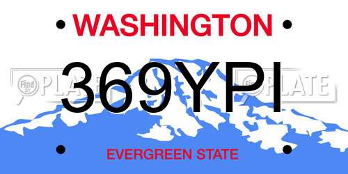 369YPI Washington License Plate