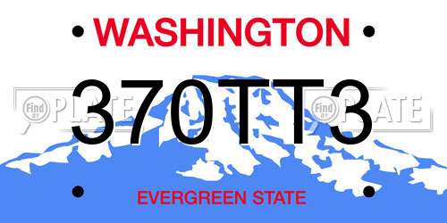 370TT3 Washington License Plate