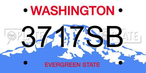 3717SB Washington License Plate