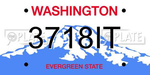 3718IT Washington License Plate