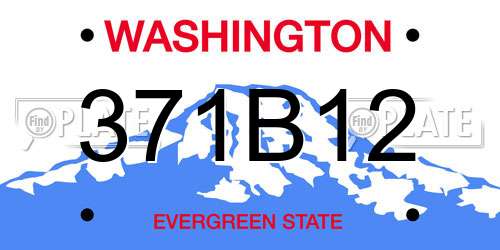 371B12 Washington License Plate