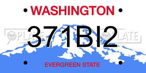 371BI2 Washington License Plate