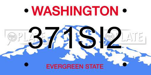 371SI2 Washington License Plate