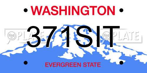 371SIT Washington License Plate