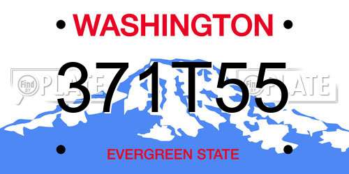 371T55 Washington License Plate