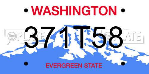 371T58 Washington License Plate