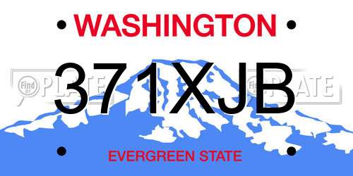 371XJB Washington License Plate