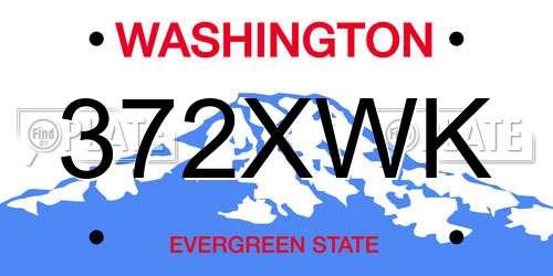 372XWK Washington License Plate