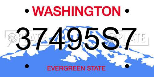 37495S7 Washington License Plate