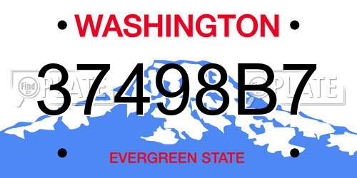 37498B7 Washington License Plate