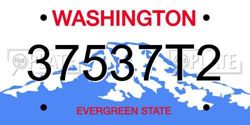 37537T2 Washington License Plate